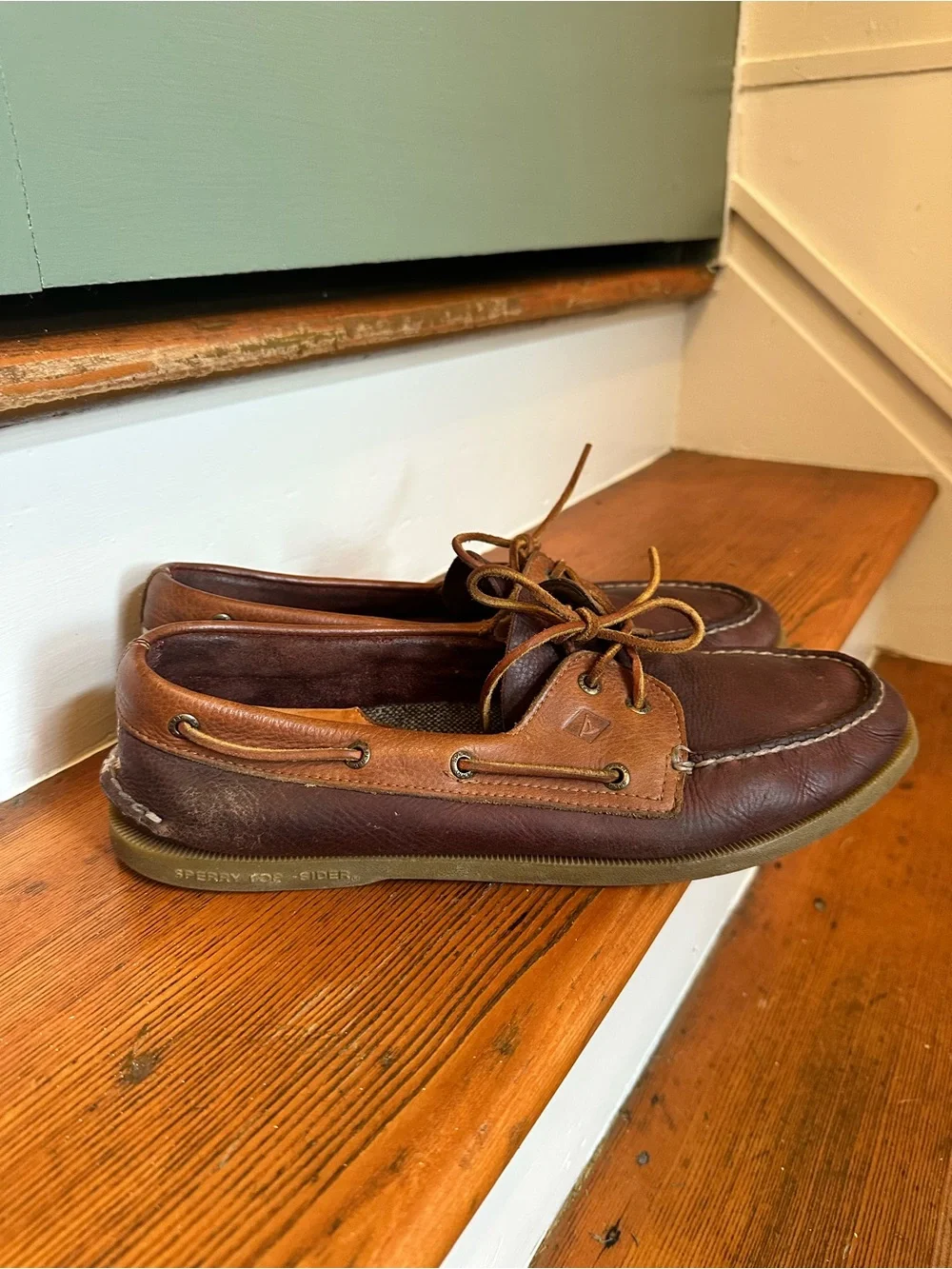 Sperry Men’s Two-Tone Gold Cup Brown Leather Boat Shoes